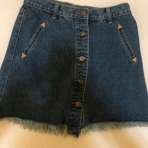 Denim Skirt with Fray